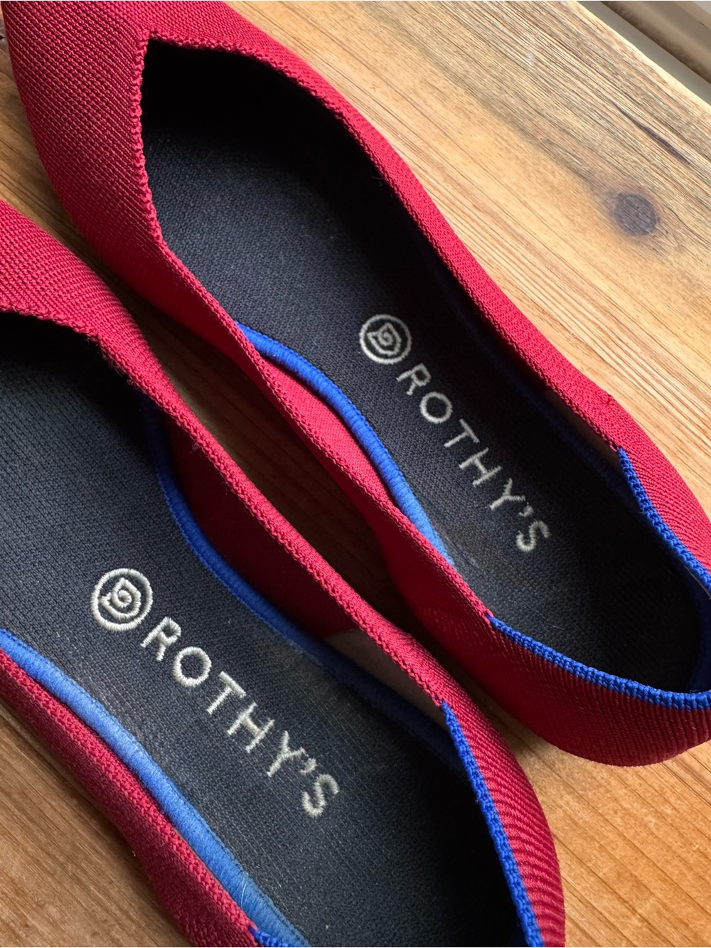Rothy’s The Point Red Knit Pointed Toe Ballet Flats Women’s Size 11